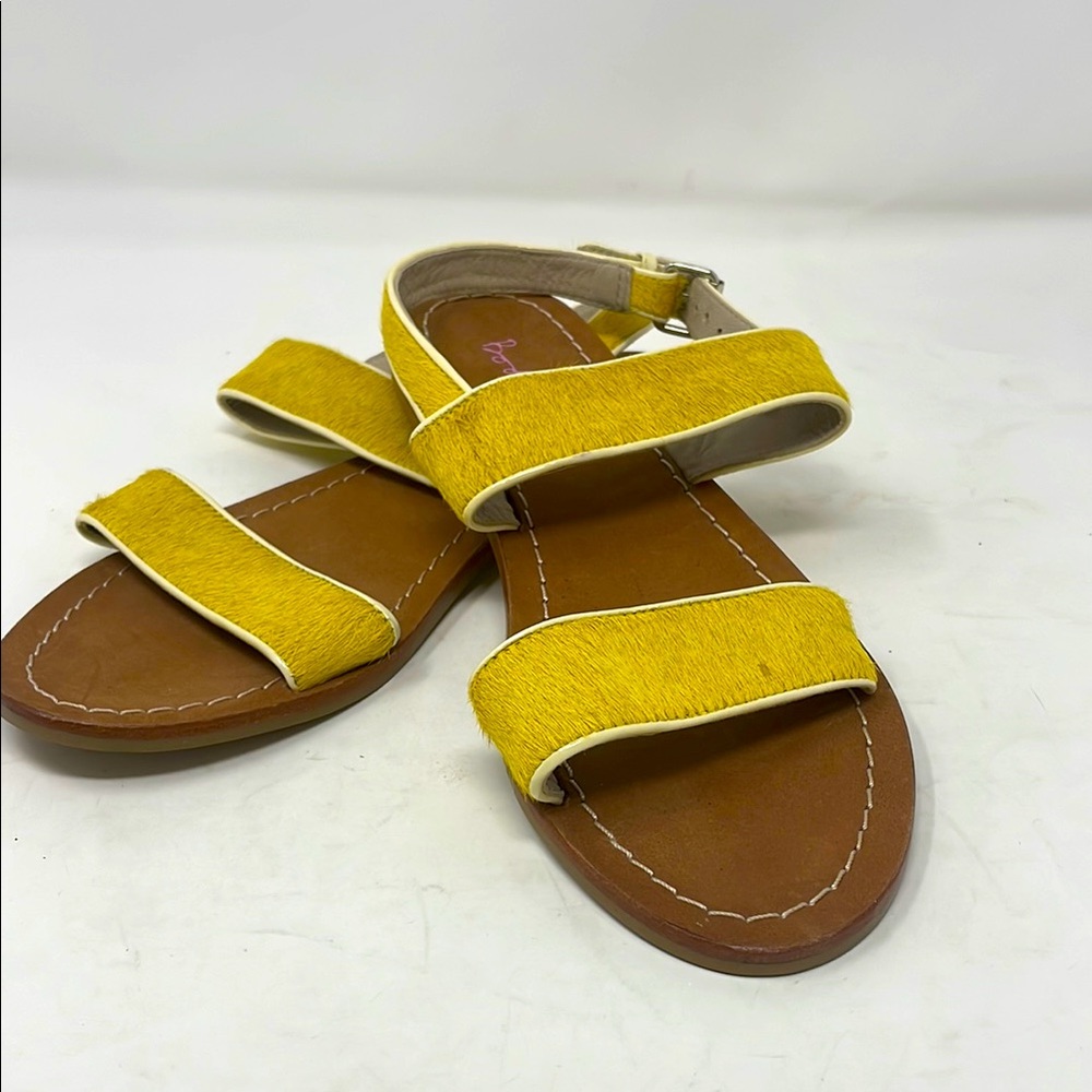 Boden Yellow Pony Hair Sandals Size 6.5 Excellent Condition